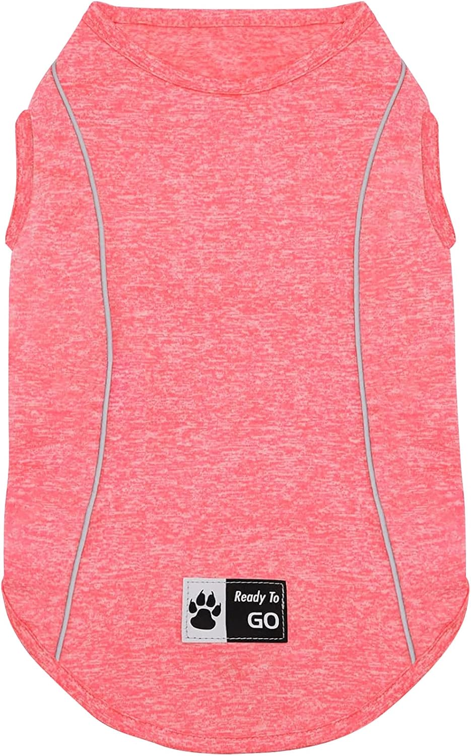 KYEESE Reflective Dog Shirt, Lightweight Sun Protection Dog T Shirts for Small Dogs, Breathable Sleeveless Pet Tank Top Summer Dogs Clothes for Night Walking Outdoor, Coral Red, M