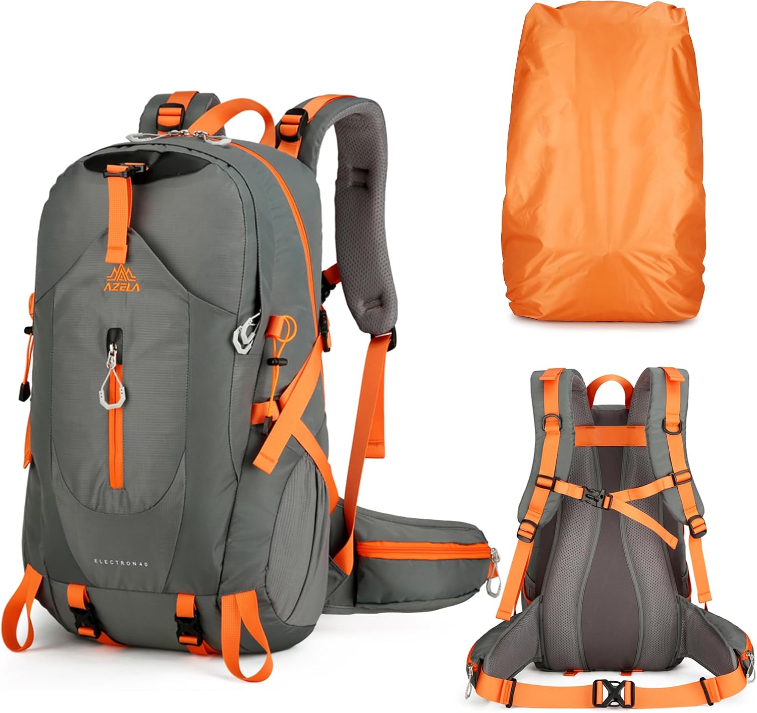 40L Hiking Backpack for Men and Women, Lightweight Waterproof Packable Camping Travel Daypack with Rain Cover (Dark Gray, 40 Liter)