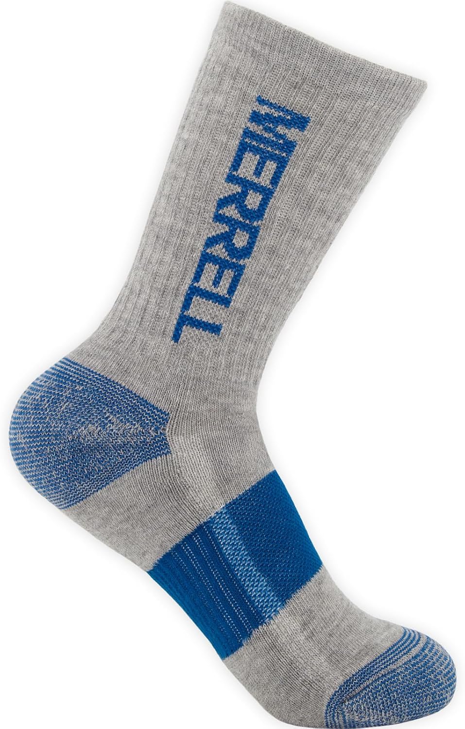 Merrell Unisex Eco Cushioned Crew Socks, Recycled Sustainable Hiker With Targeted Cushion
