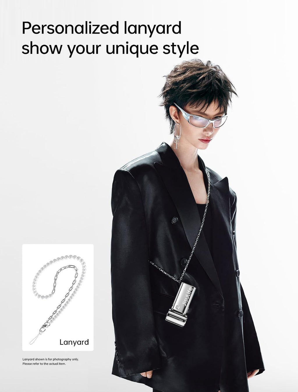 JISULIFE Handheld Fan Life9S - Sleek Chrome: Turbo Power, 22 Hours Cooling