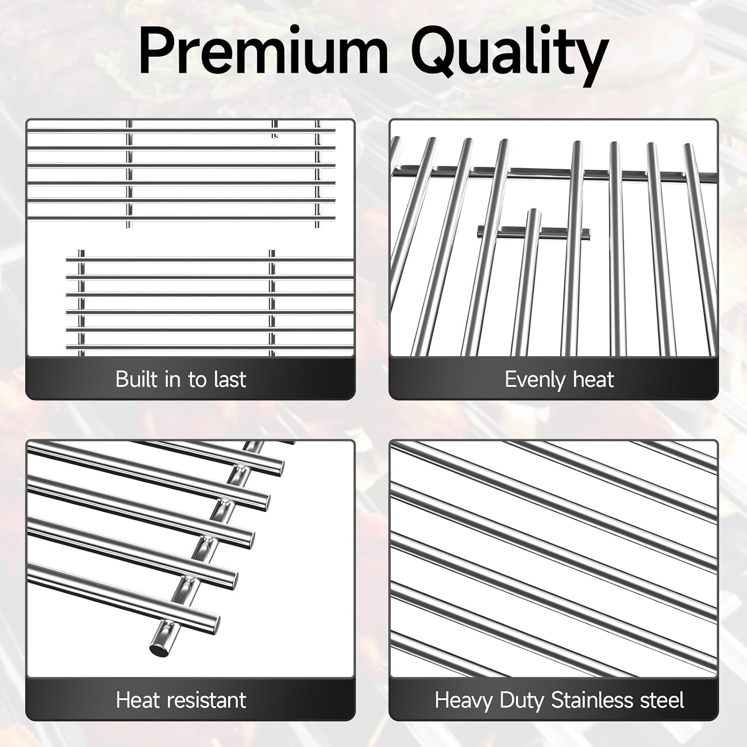 3pcs Stainless Steel Grill Grates for Charbroil, 17'' x 28.5''
