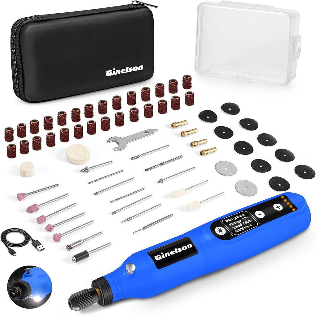 Cordless Rotary Tool, 5 Variable Speed Mini Rotary Tool Kit with 70 Accessories, 3.7V Type-C Charging Power Rotary Tool for Engraving, Sanding, Polishing, Carving, Cutting, DIY Crafts