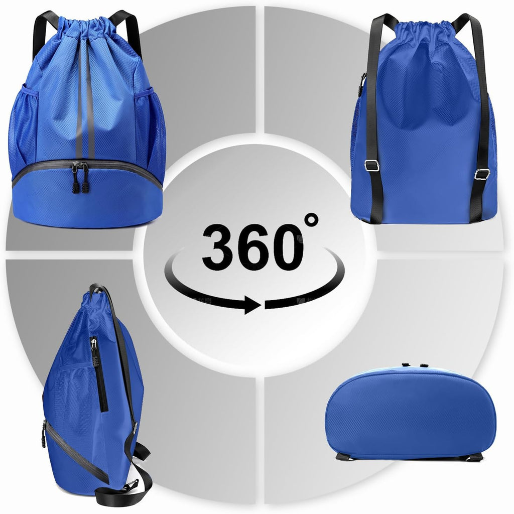 Hoedia Sports Drawstring Backpack - Swim Gym Bag for Women and Men