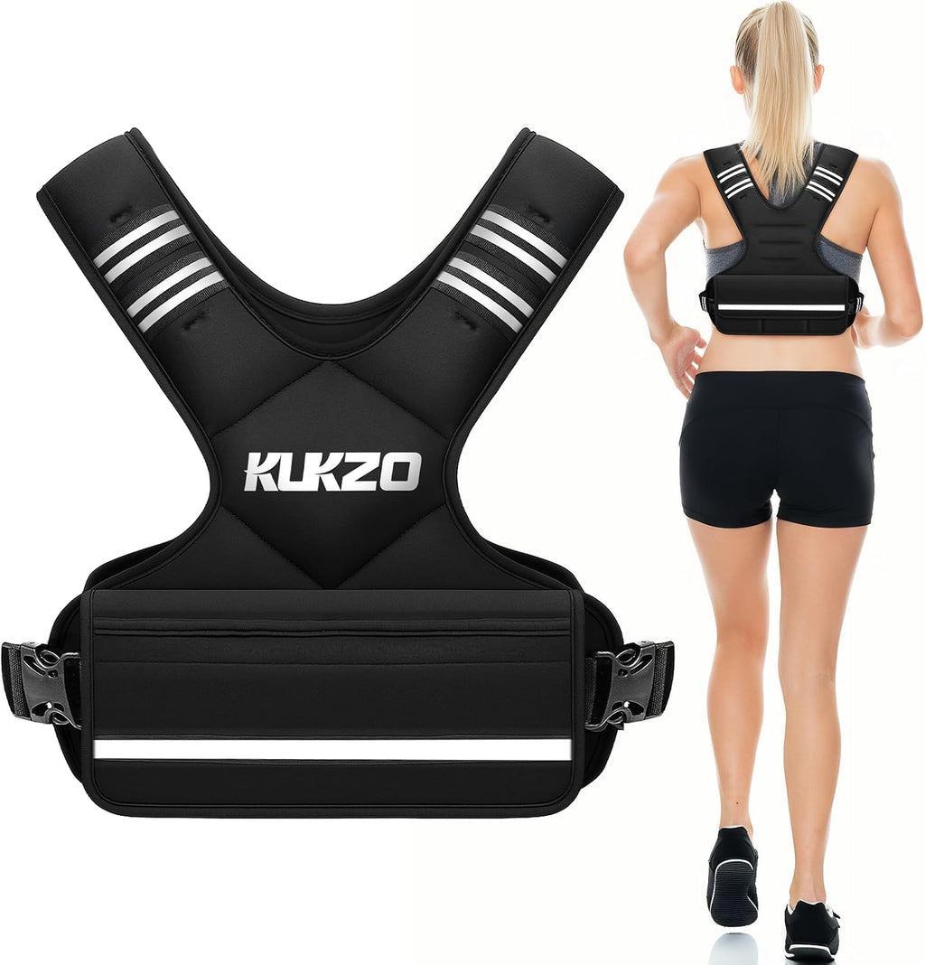 Adjustable Weighted Vest Women/Men, 6-12lb/12-18lb/20-32lb Weight Vest with 6 Ironsand Weights for Strength Training Rucking Running Walking Fitness Workout