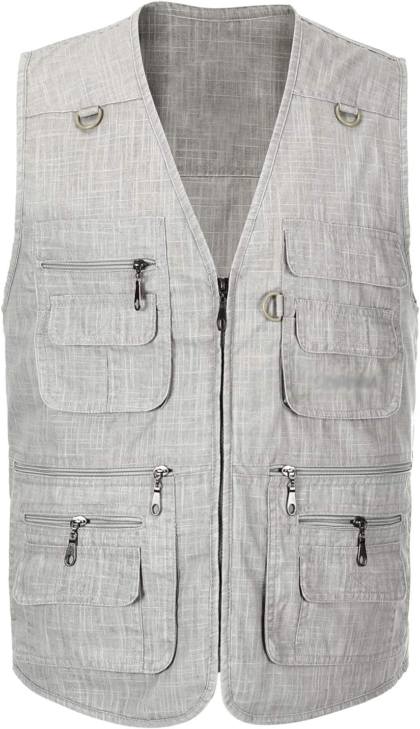 Spanye Mens Outdoor Fishing Vest Safari Travel Photography Vests Jacket Multi Pocket