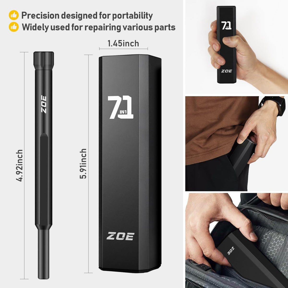71-in-1 Precision Screwdriver Set with Pop-up Aluminum Alloy Case（Black）
