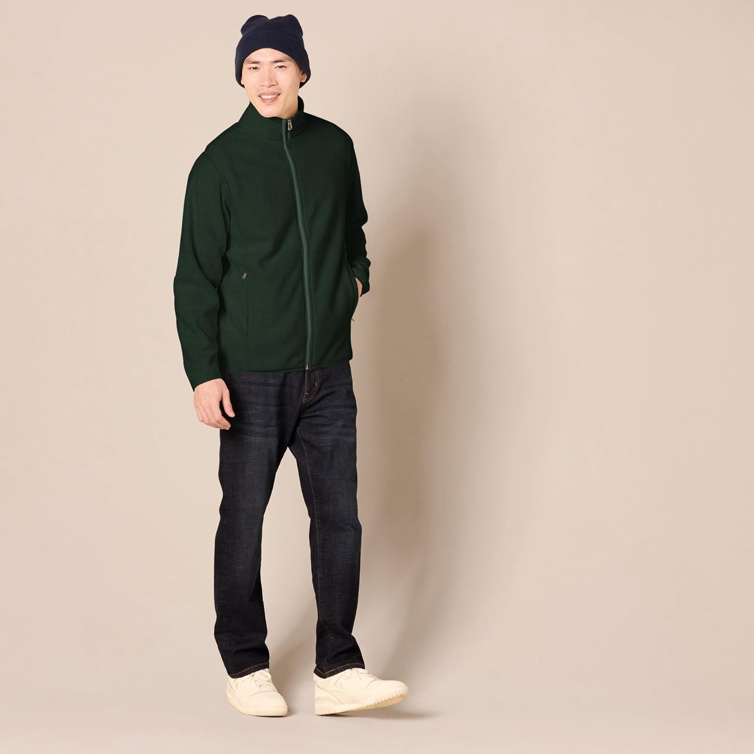 Amazon Essentials Men's Full-Zip Polar Fleece Jacket with Zippered Pockets for Cold Outdoor Weather (Available in Big & Tall)