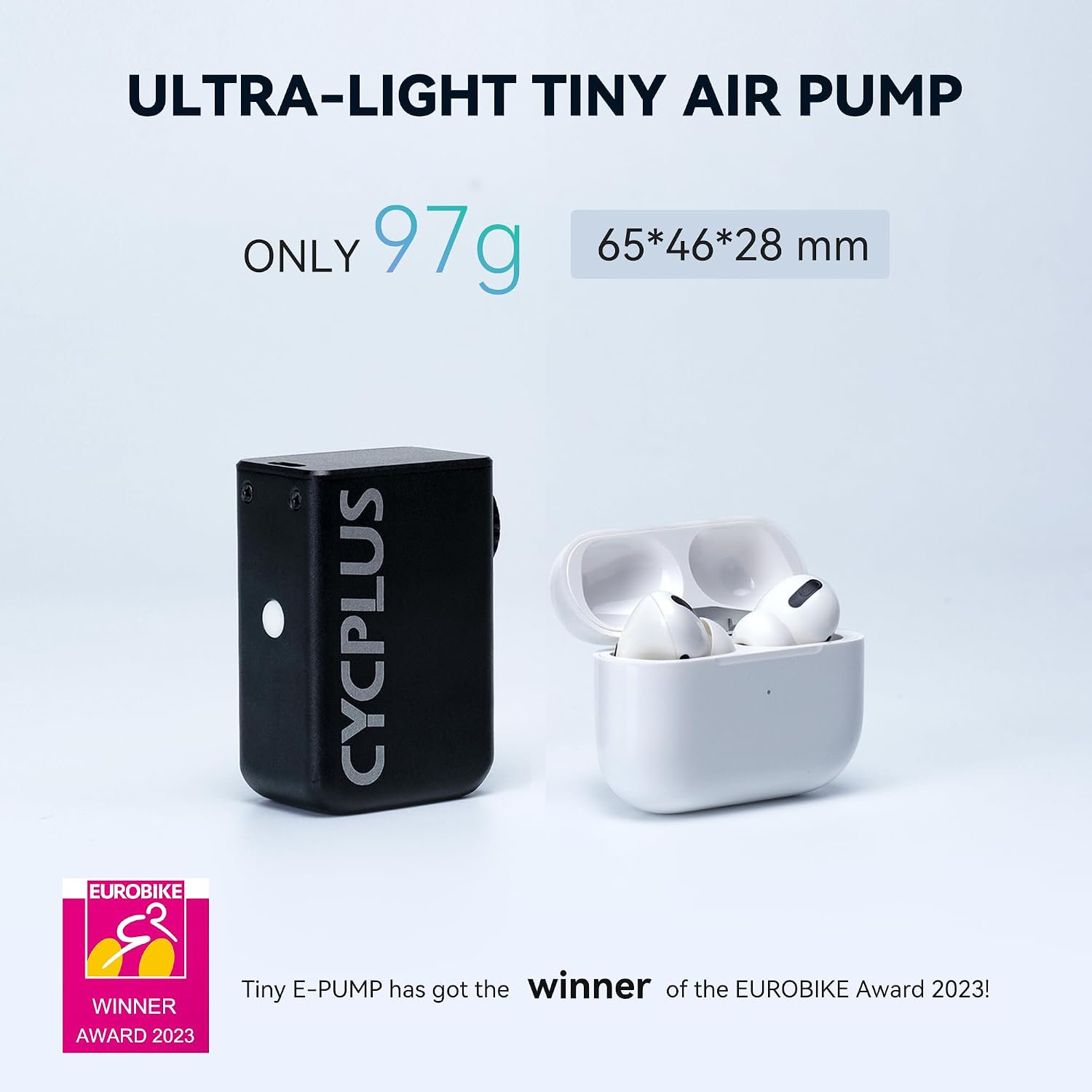 CYCPLUS Tiny E-Pump Bike Pump, AS2, 97g, Aluminum Alloy Shell, No Display