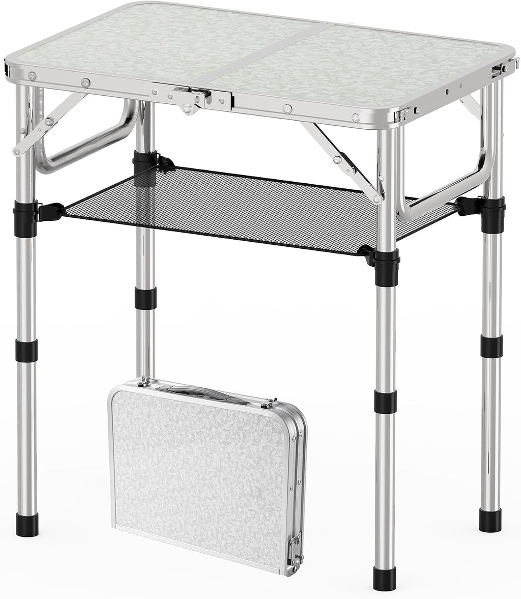 YihuiKo 3ft Folding Table, Portable Camping Table with Storage Net
