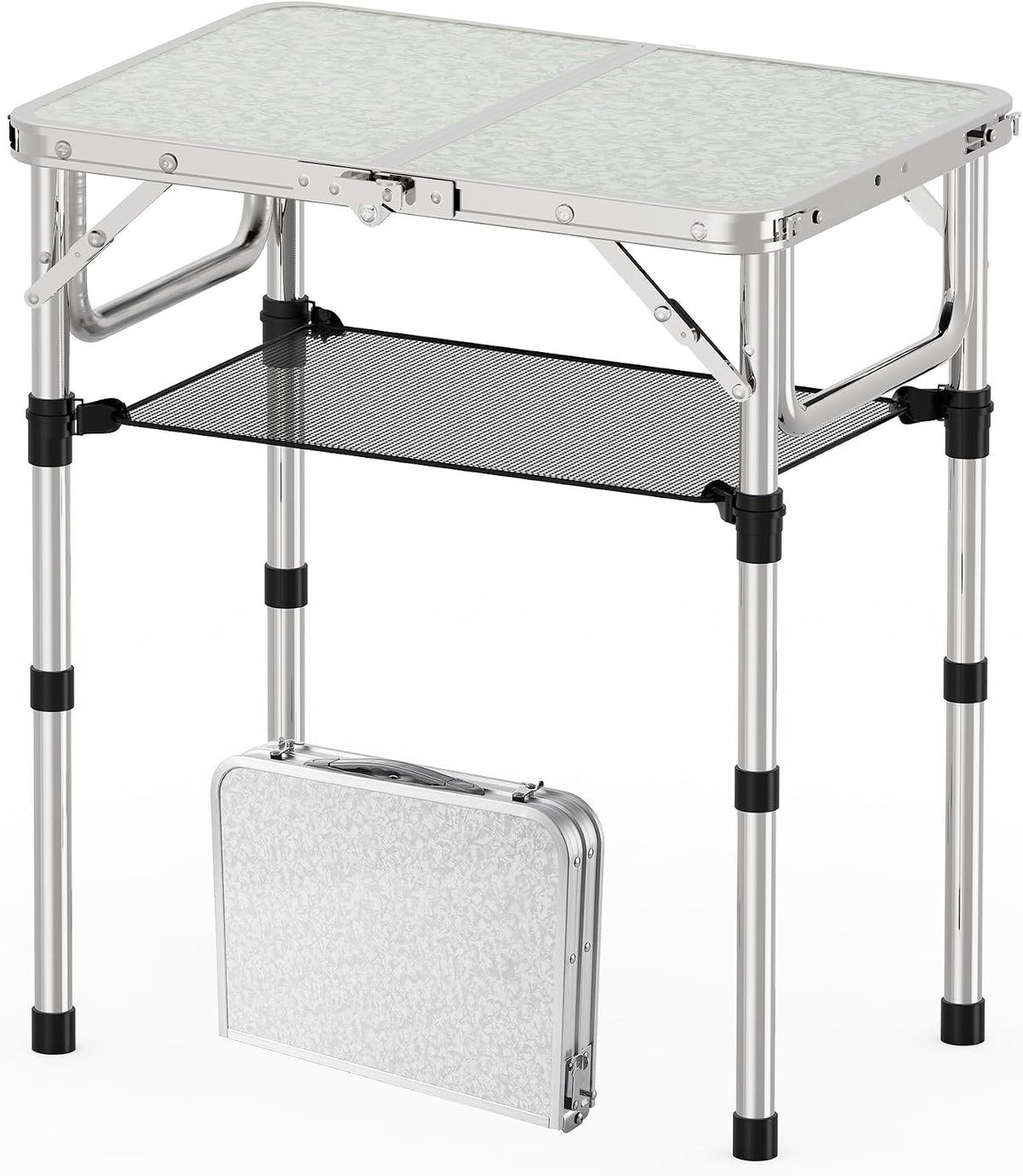 YihuiKo 3ft Folding Table, Portable Camping Table with Storage Net