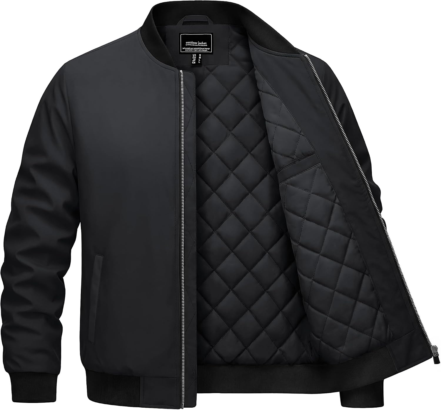 Cotrasen Men's Bomber Jacket Fall Winter Windbreaker Warm Quilted Coats