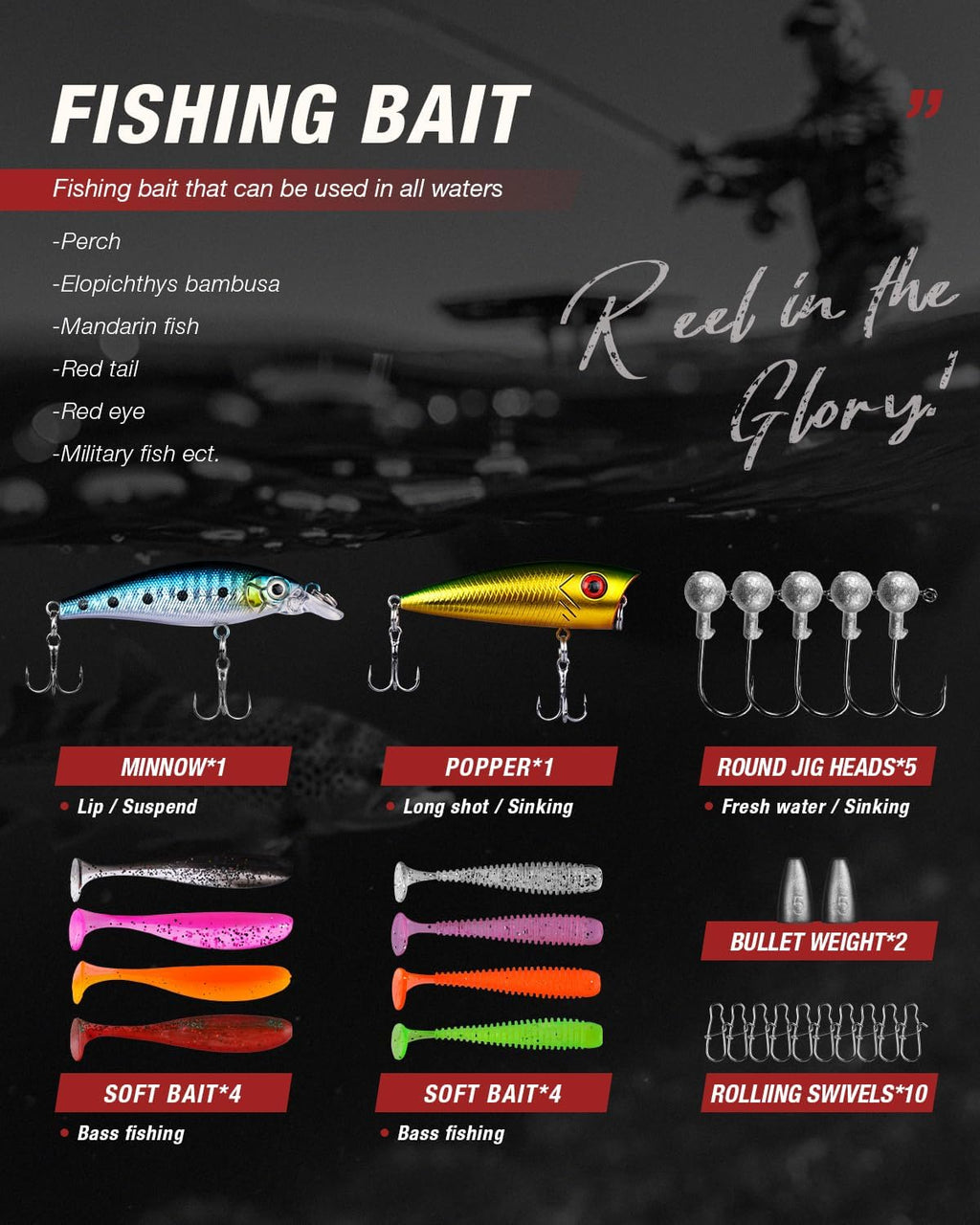 Ghosthorn Fishing Rod and Reel Combo,Telescopic Fishing Pole Travel Kit