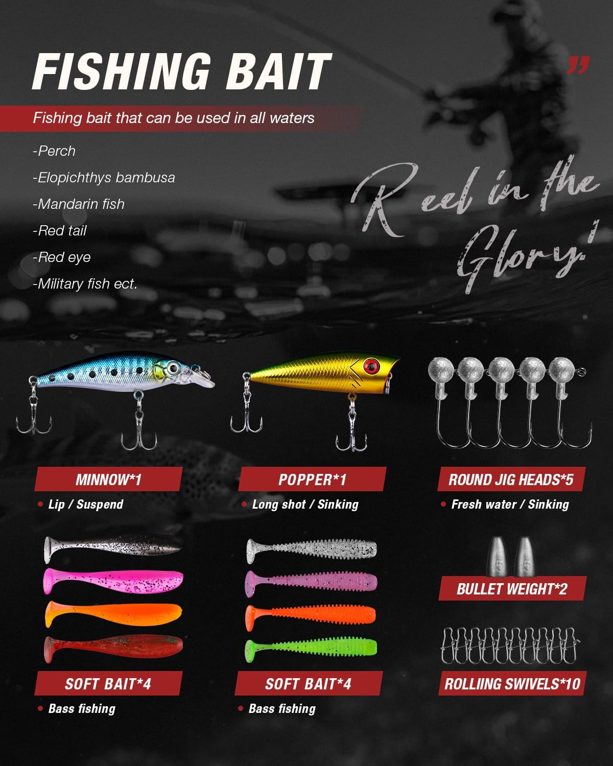 Ghosthorn Fishing Rod and Reel Combo,Telescopic Fishing Pole Travel Kit