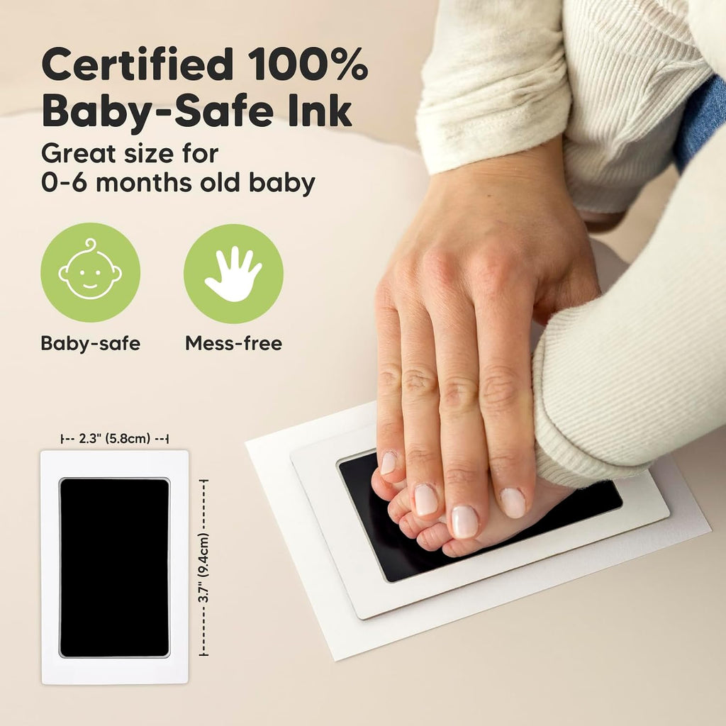 Inkless Hand and Footprint Kit, Boy Girl Newborn Keepsake (Ash Wood)