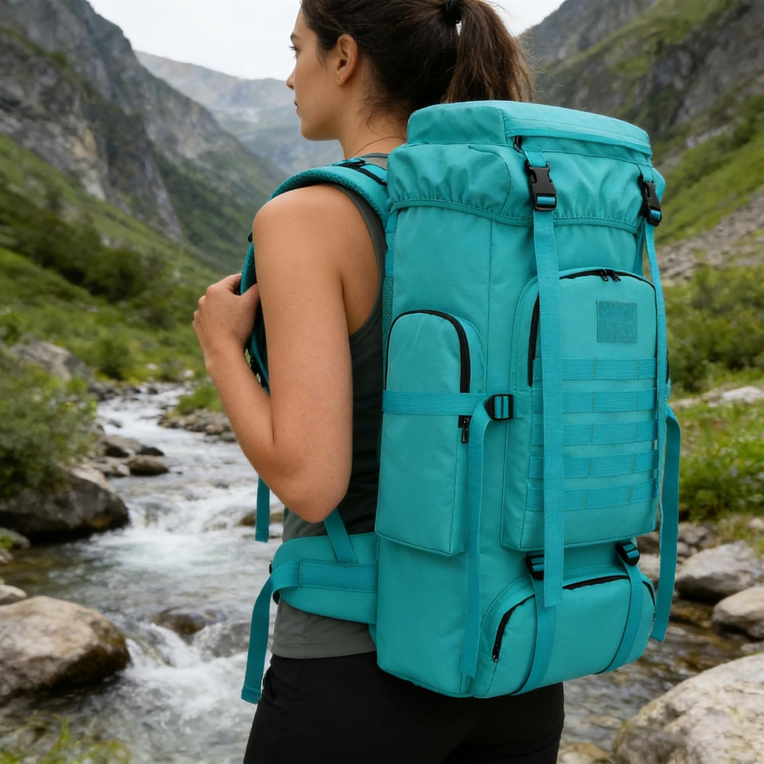 Hiking Backpack for Men 70L/100L Camping Backpack Military Rucksack Molle 3 Days Assault Pack for Climbing