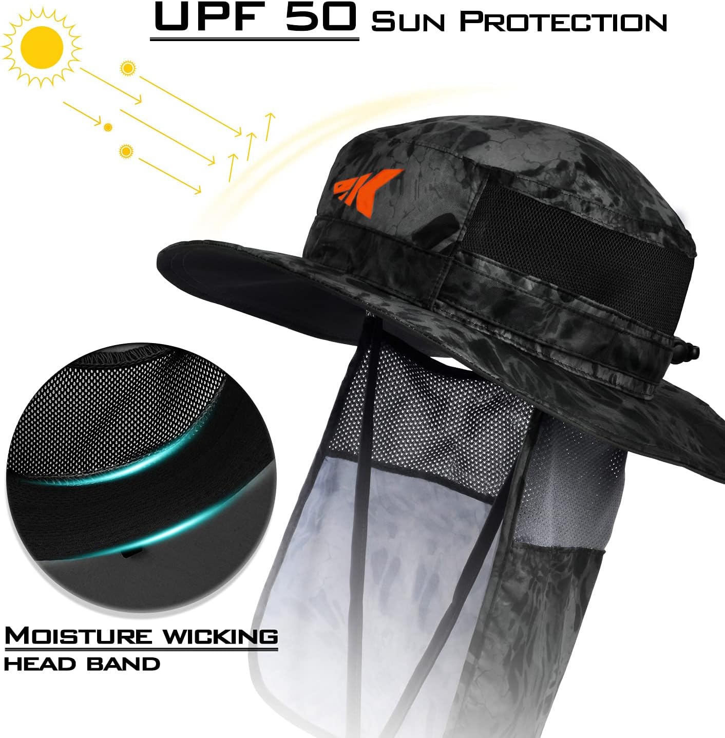 KastKing Sol Armis UPF 50 Boonie Hat for Sun Protection, Men Women