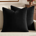 MIULEE Velvet Throw Pillow Covers 18x18 Inch Pack of 2 Black