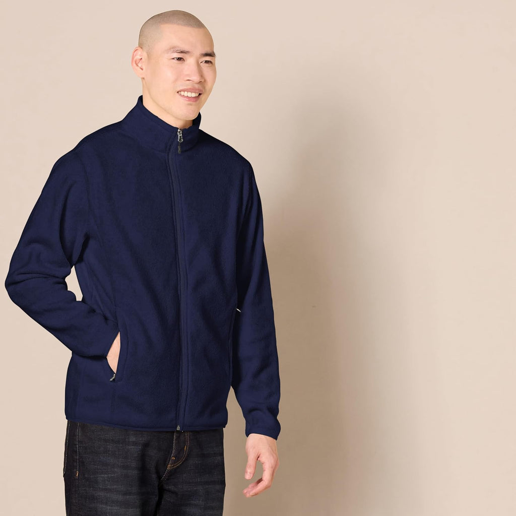 Amazon Essentials Men's Full-Zip Polar Fleece Jacket with Zippered Pockets for Cold Outdoor Weather (Available in Big & Tall)