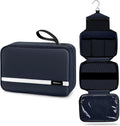 Maliton Toiletry Bag for Men & Women Travel Toiletry Bag Hanging Toiletry Bag Hygiene Organizer with 4 Compartments Waterproof Bathroom Shower Bag Large Toiletries Travel Bag(Black (Navy Blue)