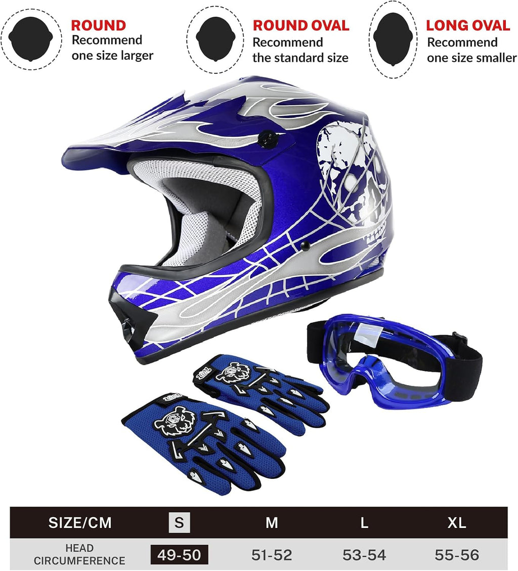 SLMOTO Kids Dirt Bike Helmets Approved for Motorcycle ATV Motocross Gear