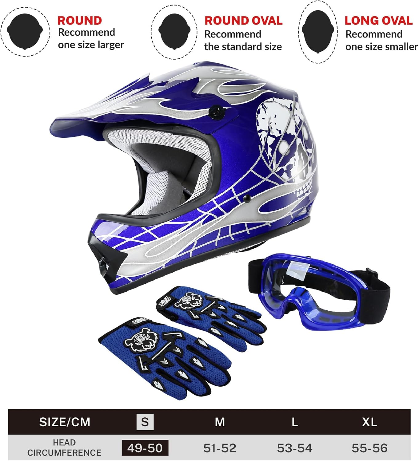 SLMOTO Kids Dirt Bike Helmets Approved for Motorcycle ATV Motocross Gear
