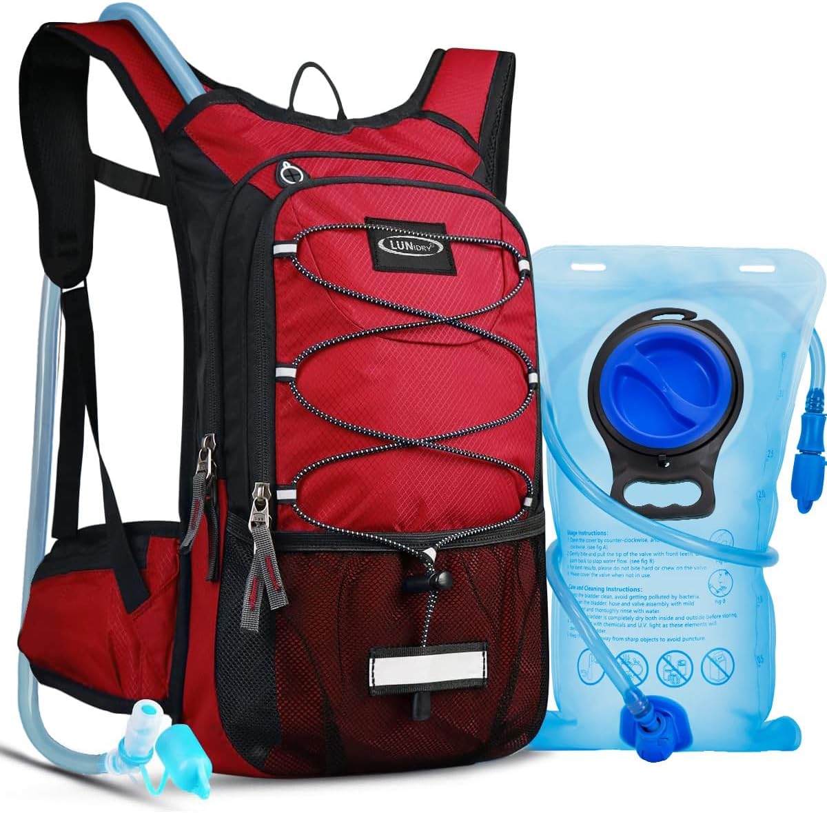 Hydration Backpack with 3L Water Bladder, Small Hydration Pack Backpack for Men Women, Lightweight Water Backpack with Cooler Layer for Running, Biking, Hiking