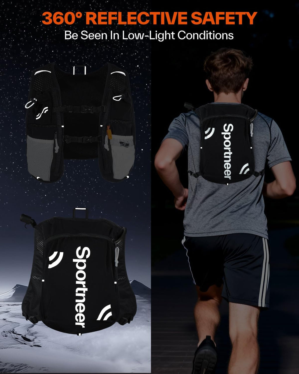 Sportneer Hydration Backpack: Lightweight Water Pack with 1.5L Bladder, Hydro Water Daypack for Running Hiking Biking Cycling for Women Men