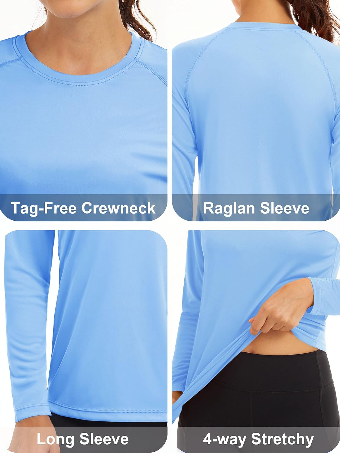 MAGCOMSEN Women's Long Sleeve Shirts UPF 50+ Sun Protection Shirts for Hiking Fishing Workout Rash Guard