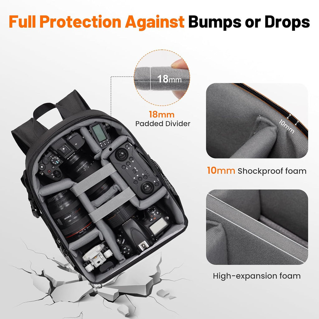 Cwatcun Camera Backpack, DSLR Bag Lightweight Water-resistant