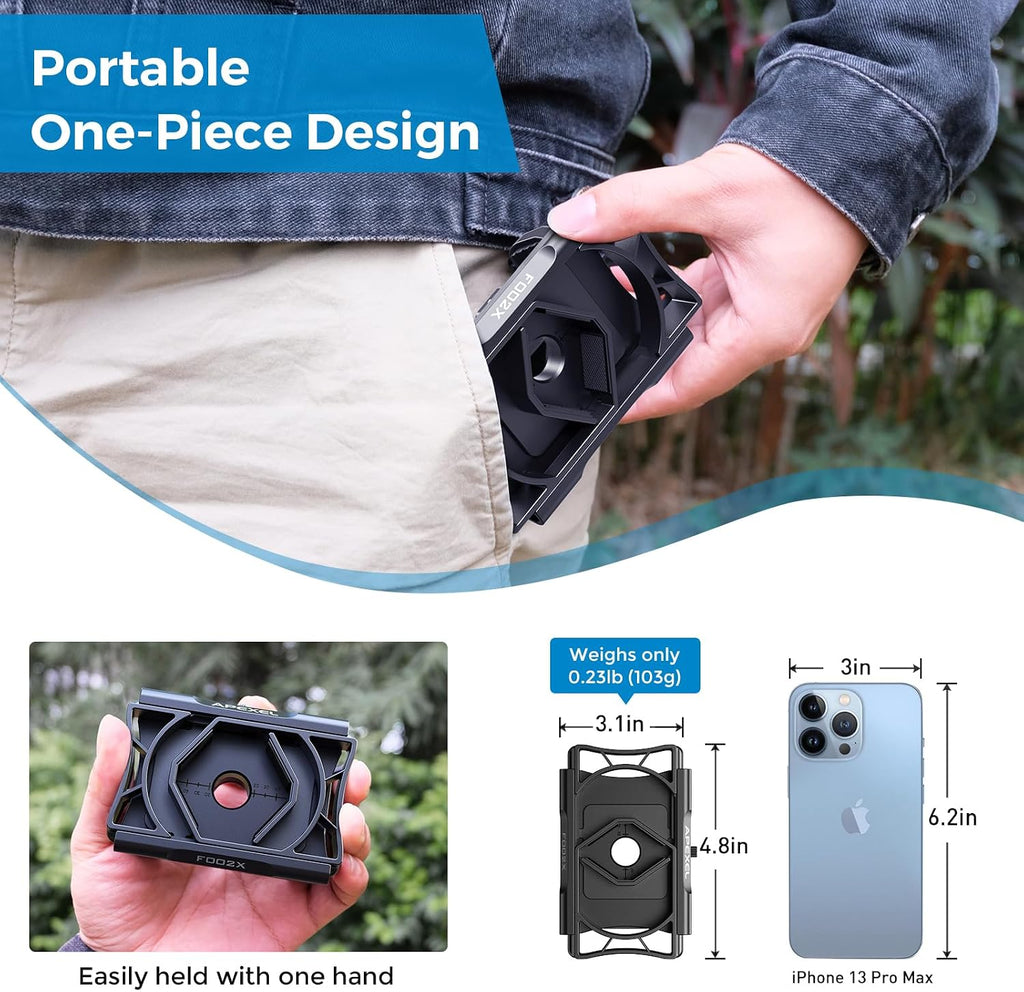 APEXEL 360° Universal Digiscoping Phone Adapter with Bluetooth Remote