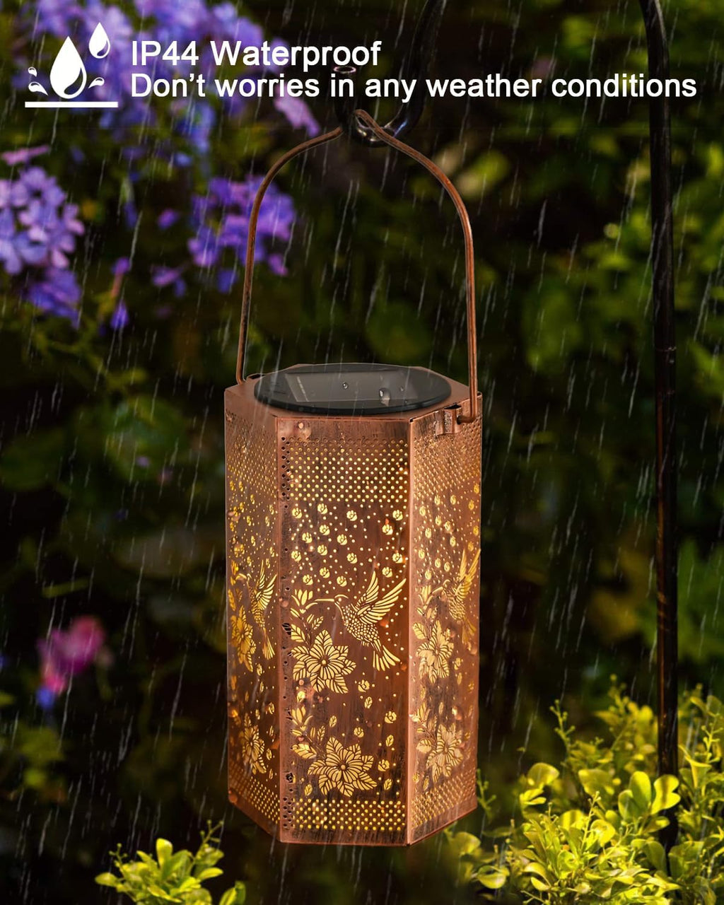 2 Pack Hummingbird Solar Lantern Outdoor Waterproof Outdoor