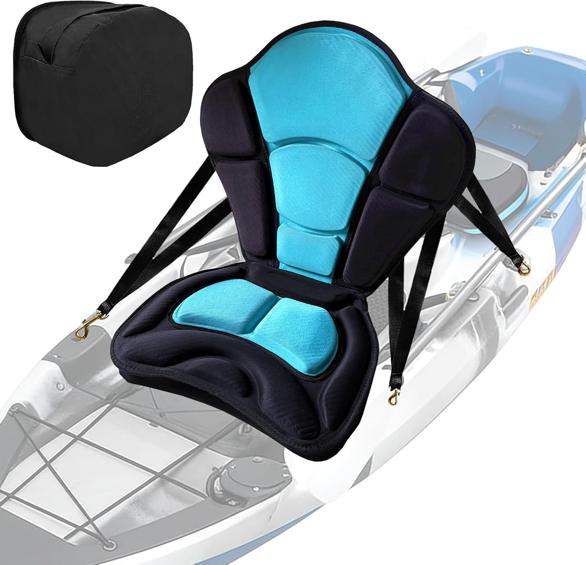 1.97" Extra Thick Kayak Seat with Back Support,Paddle Board Seat Fishing Boat Cushion for Sit on Top Kayak Canoe,Thickened Molded Foam with Adjustable Strap