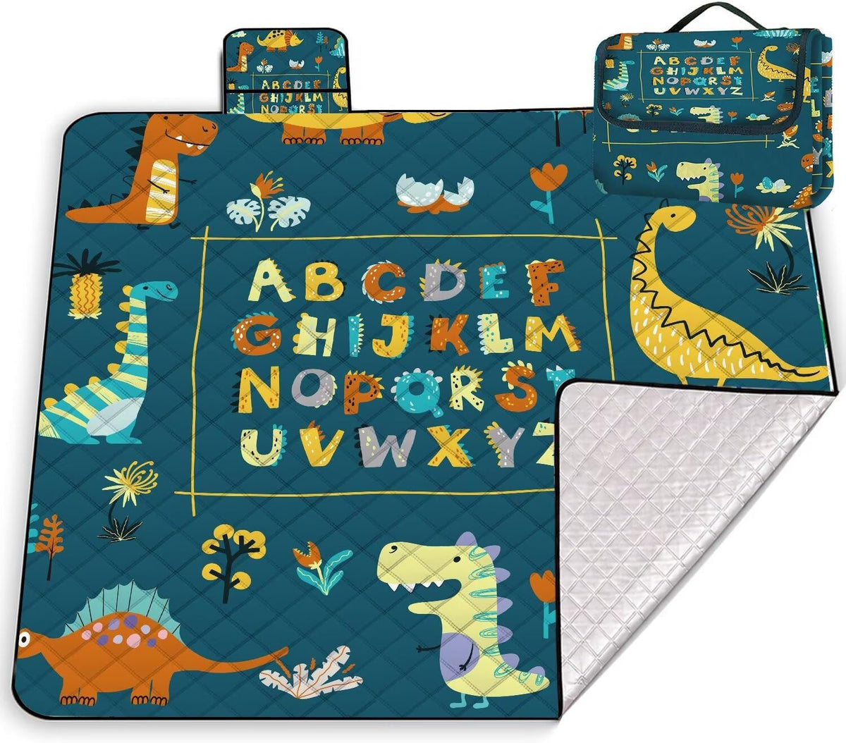Extra Large Picnic Blanket Waterproof Beach Blanket 80"x 80" Outdoor Camping Mat Foldable Outdoor Blanket Picnic Mat Suitable for Park, Indoor Crawling, Lawn, Garden, Patio, Music Festival(Blue)
