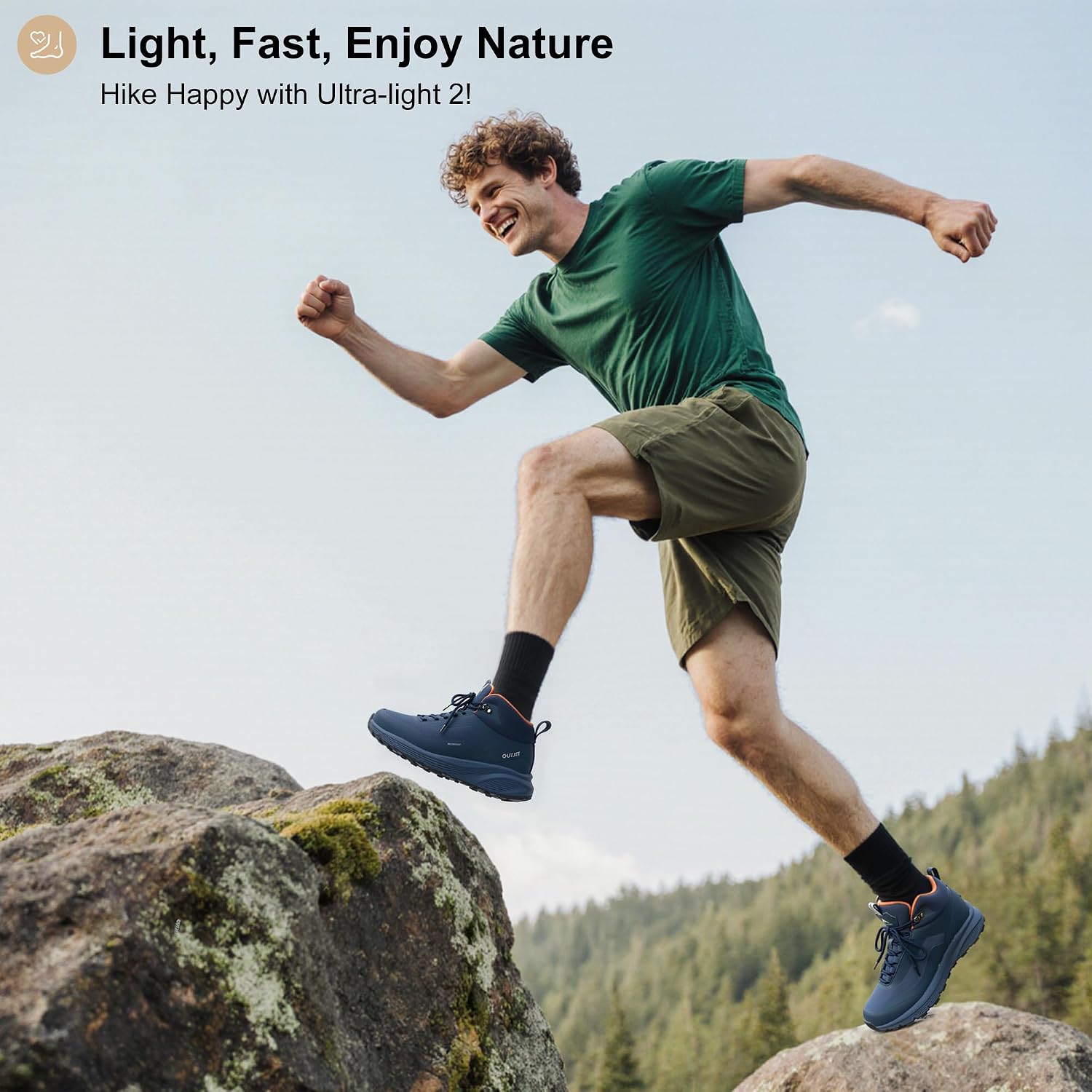Men's Waterproof Hiking Boots Lightweight Comfortable Outdoor Walking Trail Boots Shoes