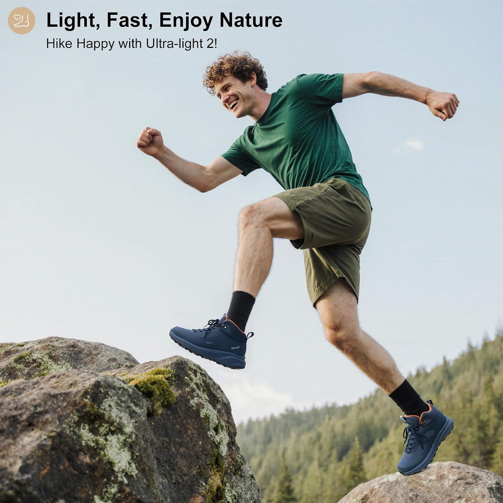 Men's Waterproof Hiking Boots Lightweight Comfortable Outdoor Walking Trail Boots Shoes
