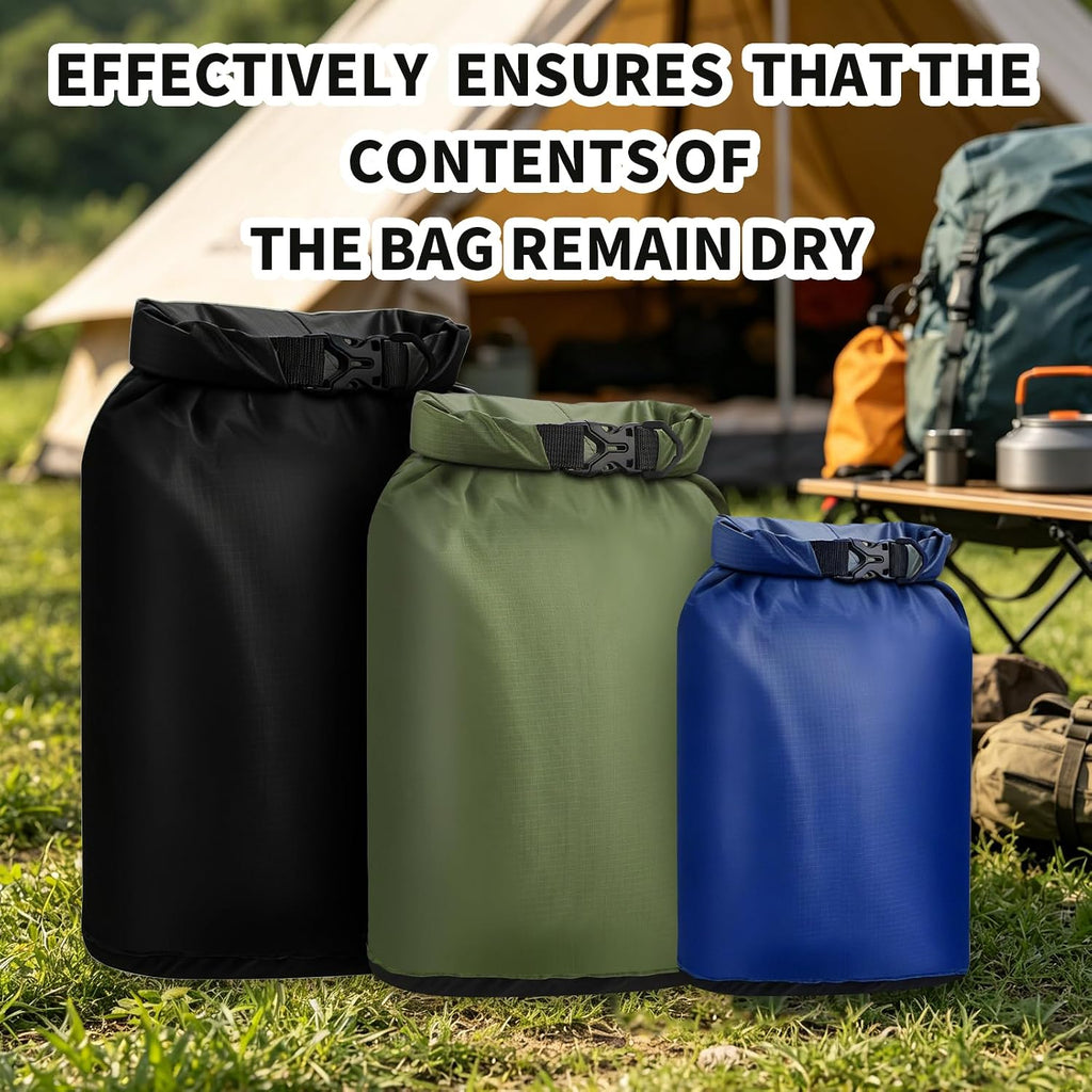Dry Bag Waterproof 3 Pack Lightweight Outdoor Dry Sack, 6L&10L&20L, 3Colors