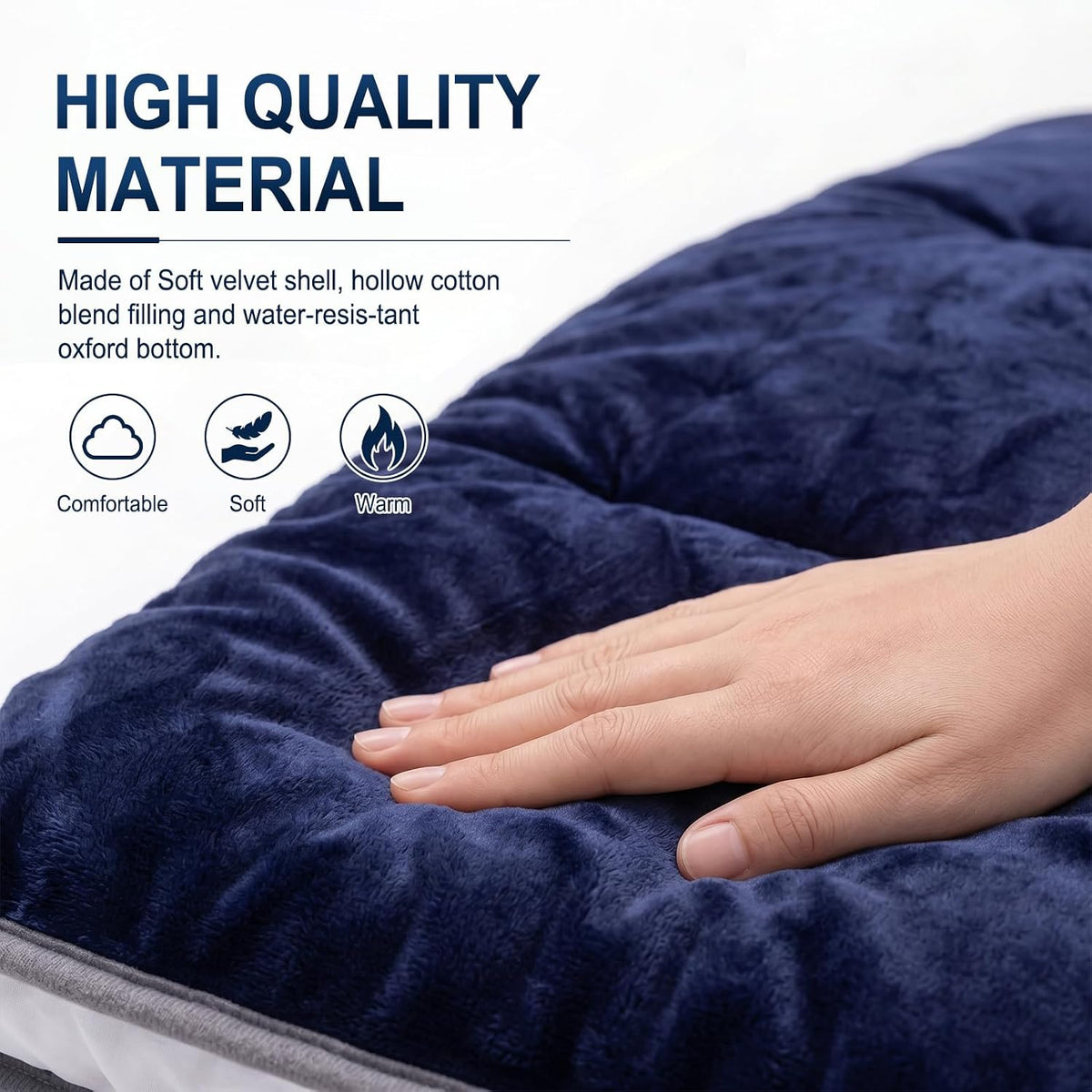 SWTMERRY Cot Mattress Topper - Quilted Cot Pads for Camping, Soft Comfortable Sleeping Cot Mattress Pad Only, Camping Pad 75"x28" for Camp Cot/Rv Bunk/Narrow Twin Bed