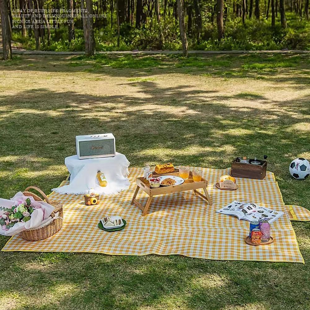 RUIBOLU Large Picnic Blanket Beach Blankets, 80''x60'' Picnic Mat Waterproof Sand Proof Foldable Portable for Outdoor Camping Hiking Travel Grass Park Music Festival Lawn Mats