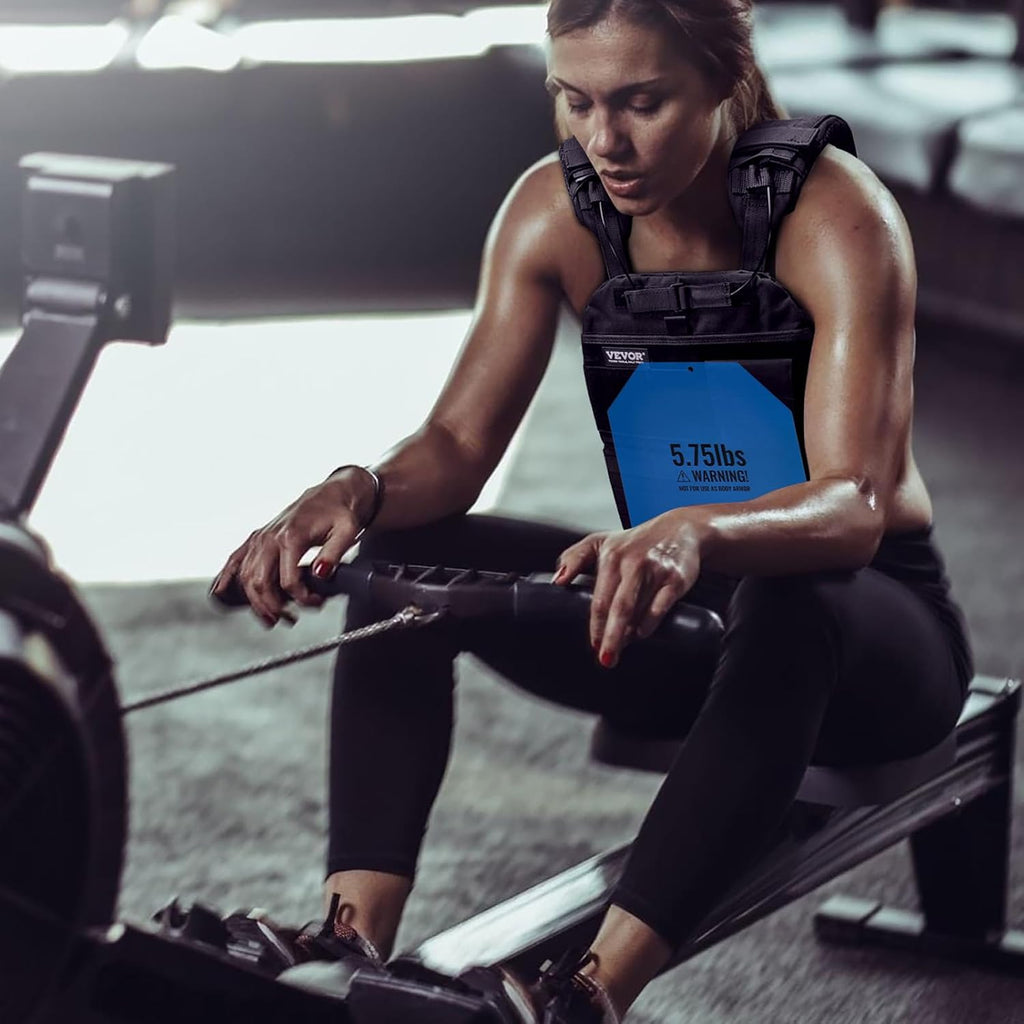 VEVOR Weight Vest Plates, 5.75 LB Pairs, Premium Steel Weighted plates, Contoured Ergonomic Fit – WODs, Additional Weight, for Strength Training, Running, Fitness, Heavy Workouts