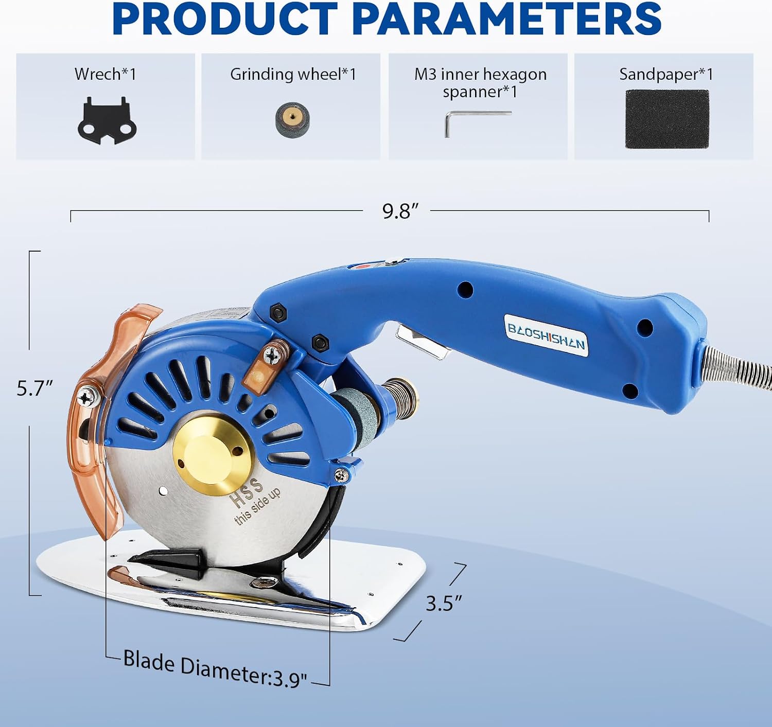 BAOSHISHAN 100mm Plug-in Electric Fabric Rotary Cutter Heavy Duty