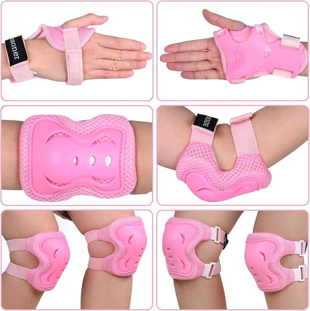 BOSONER Kids/Youth Knee Pad Elbow Pads Guards Protective Gear Set for Roller Skates Cycling BMX Bike Skateboard Inline Skatings Scooter Riding Sports