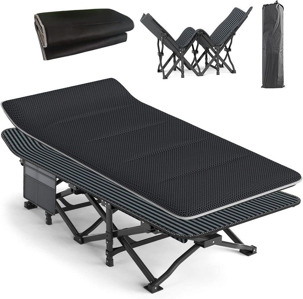 ATORPOK Camping Cot for Adults with Cushion, Tent Folding Cot for Sleeping