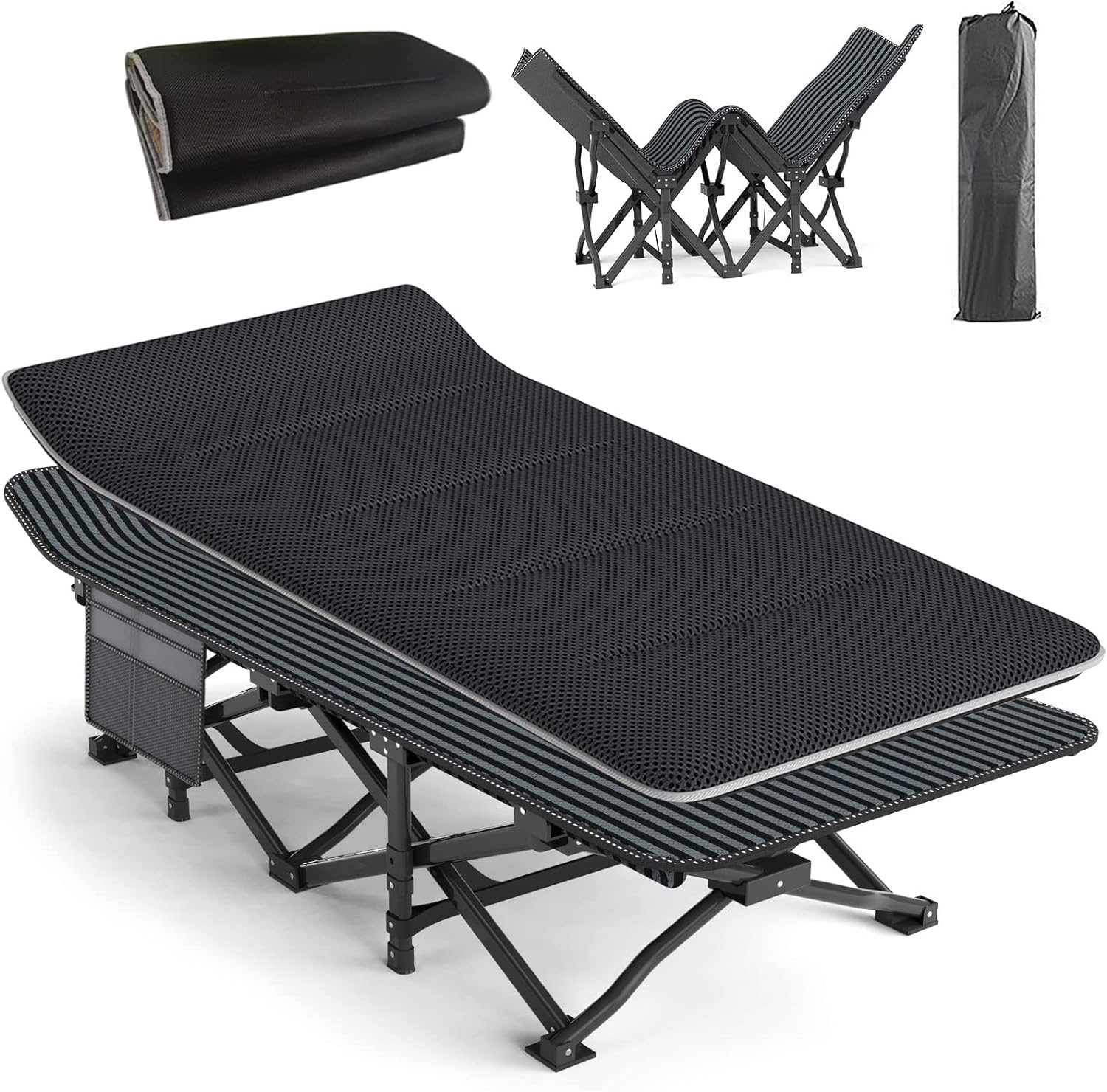 ATORPOK Camping Cot for Adults with Cushion, Tent Folding Cot for Sleeping