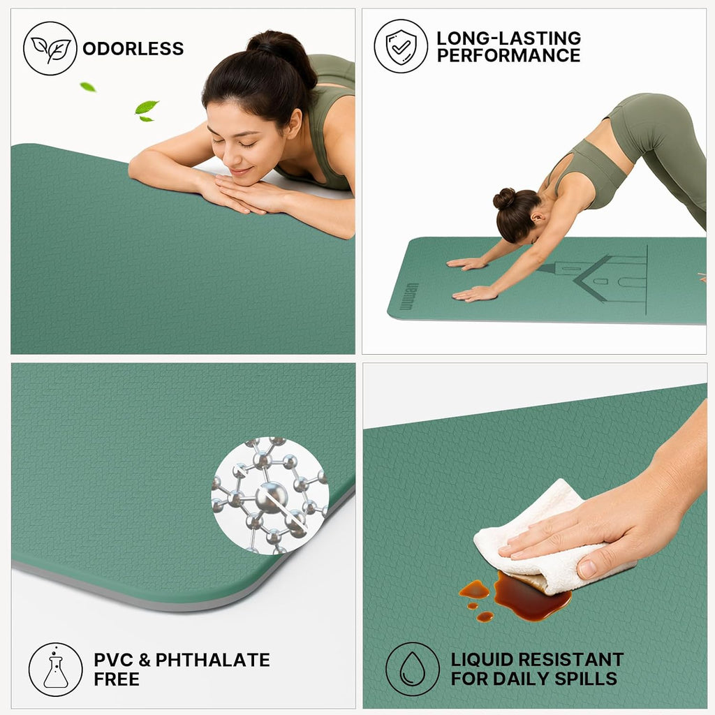 Yoga Mat TPE 72"x31.5"x0.31" Thick Non Slip Exercise Mat