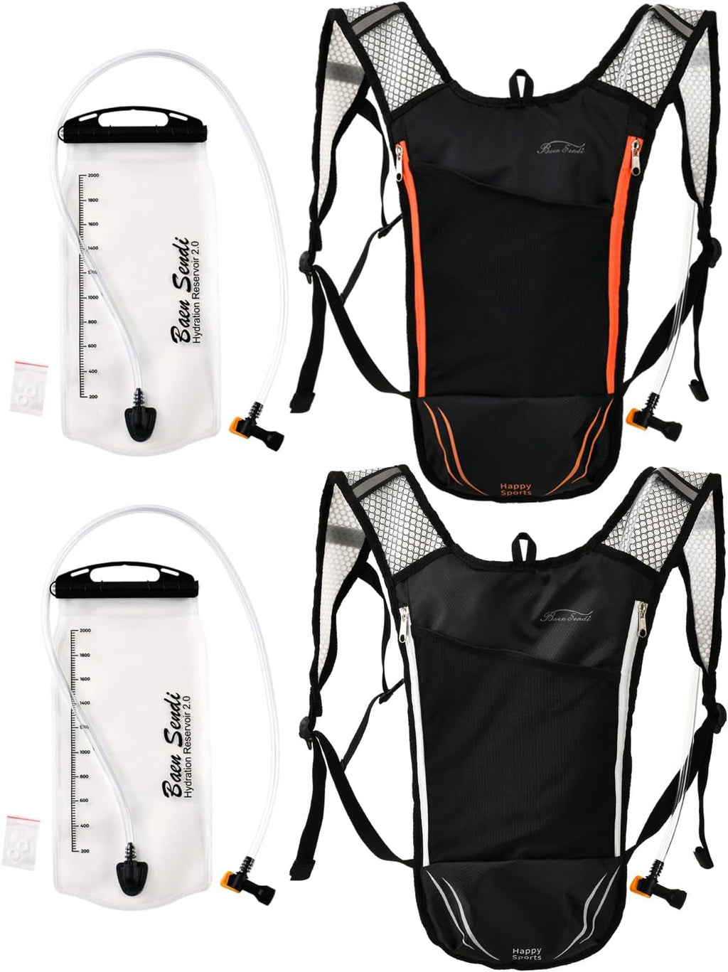 2 Pack Hydration Pack with 2L Backpack Water Bladder - Great for Outdoor Sports of Running Hiking Camping Cycling Skiing