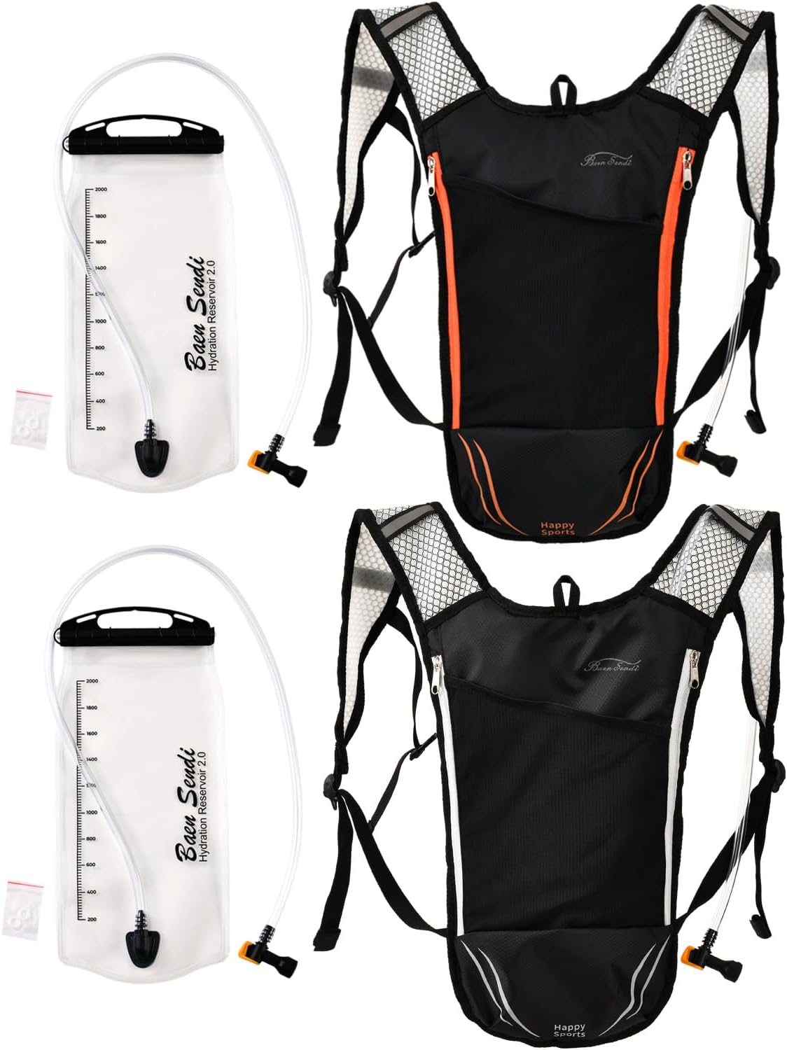 2 Pack Hydration Pack with 2L Backpack Water Bladder - Great for Outdoor Sports of Running Hiking Camping Cycling Skiing