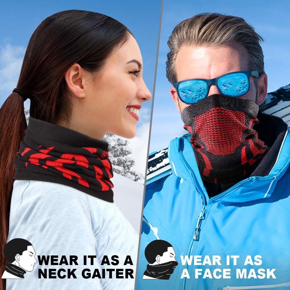 WTACTFUL 1-2 Pack Winter Neck Gaiter Neck Warmer Ski Mask for Men Women