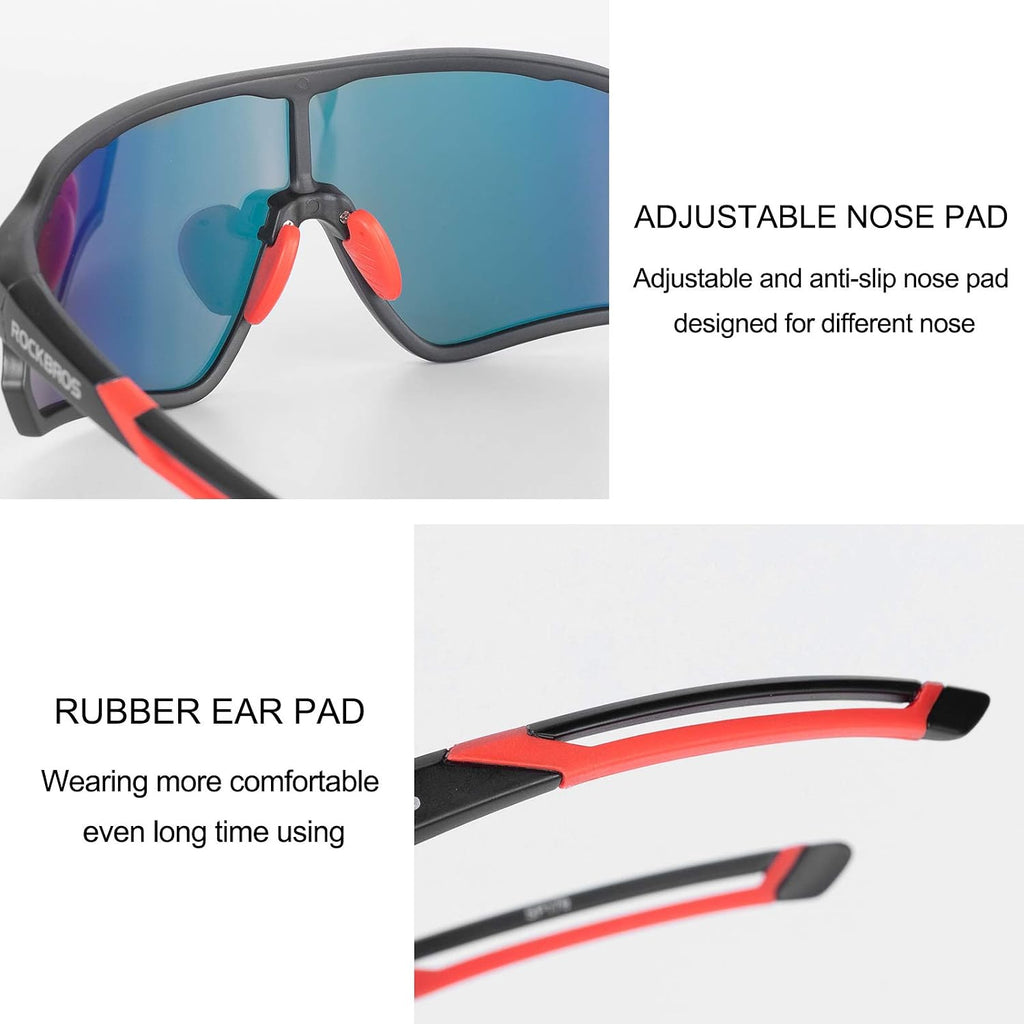 ROCKBROS Polarized Sports Sunglasses Anti-Glare HD Cycling Sun Glasses