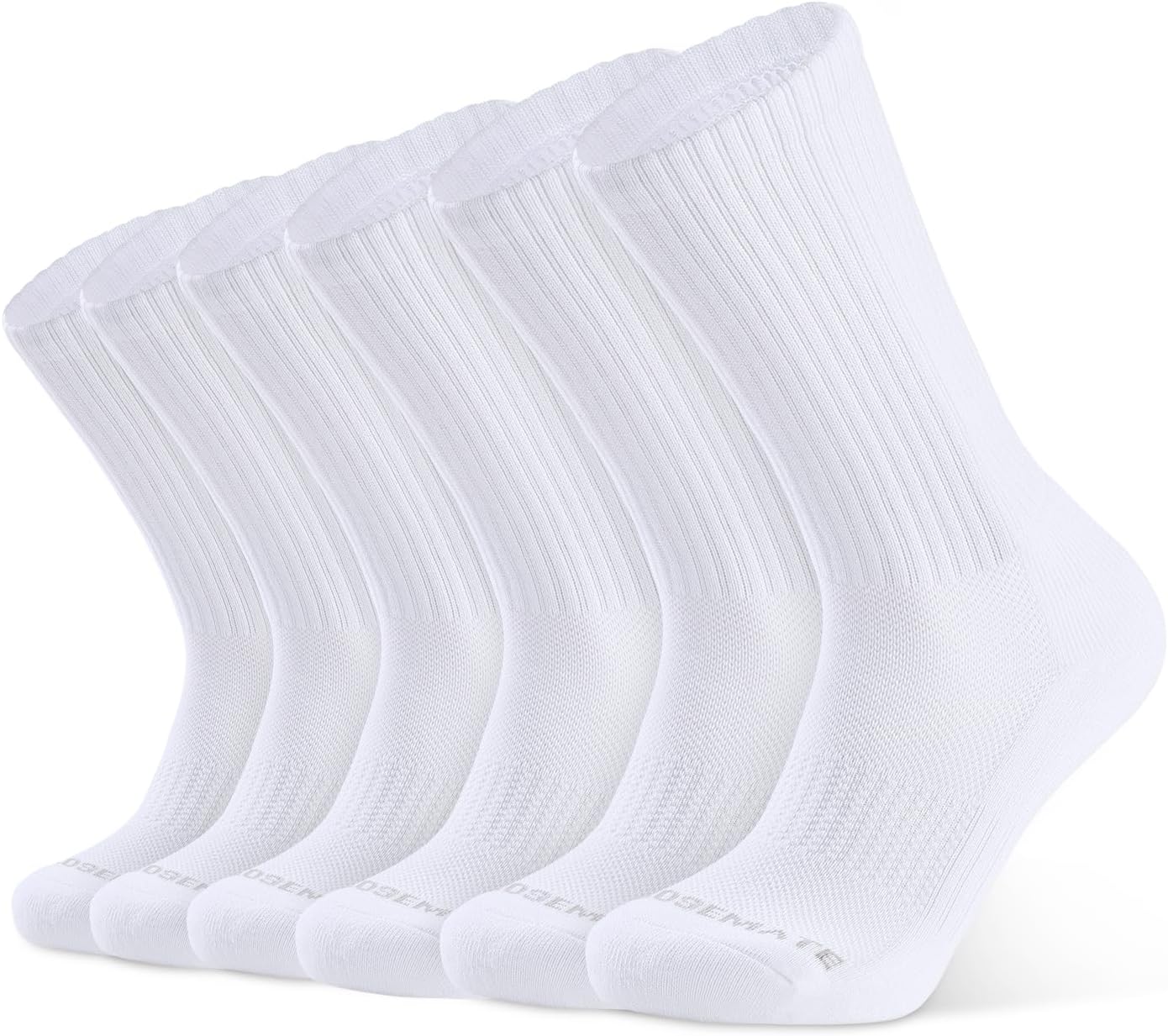 CLOSEMATE Mens Athletic Crew Socks Moisture Wicking Cushioned 6 Pairs