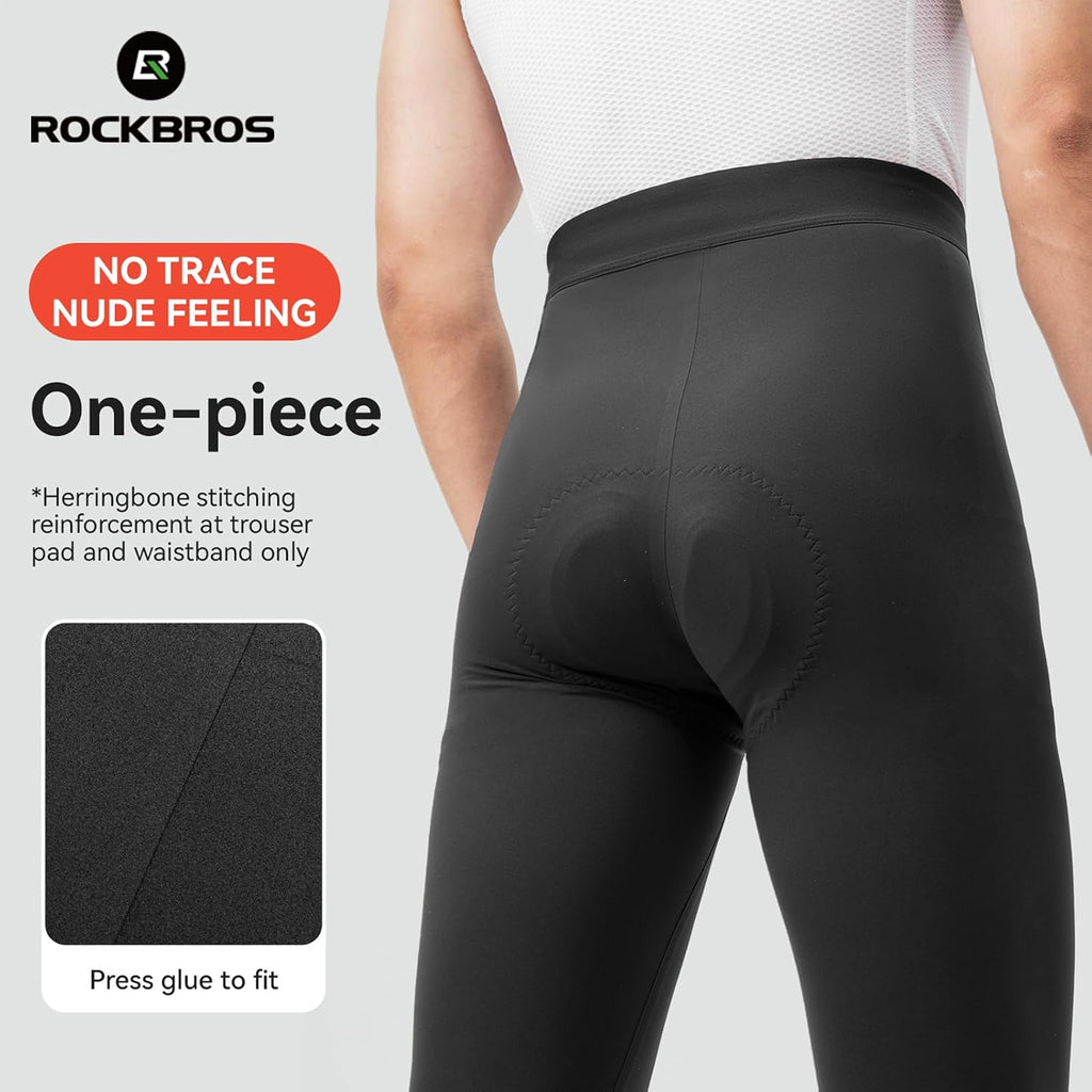 ROCKBROS Men's Padded Cycling Pants 4D Chamois Bike Tights Road MTB